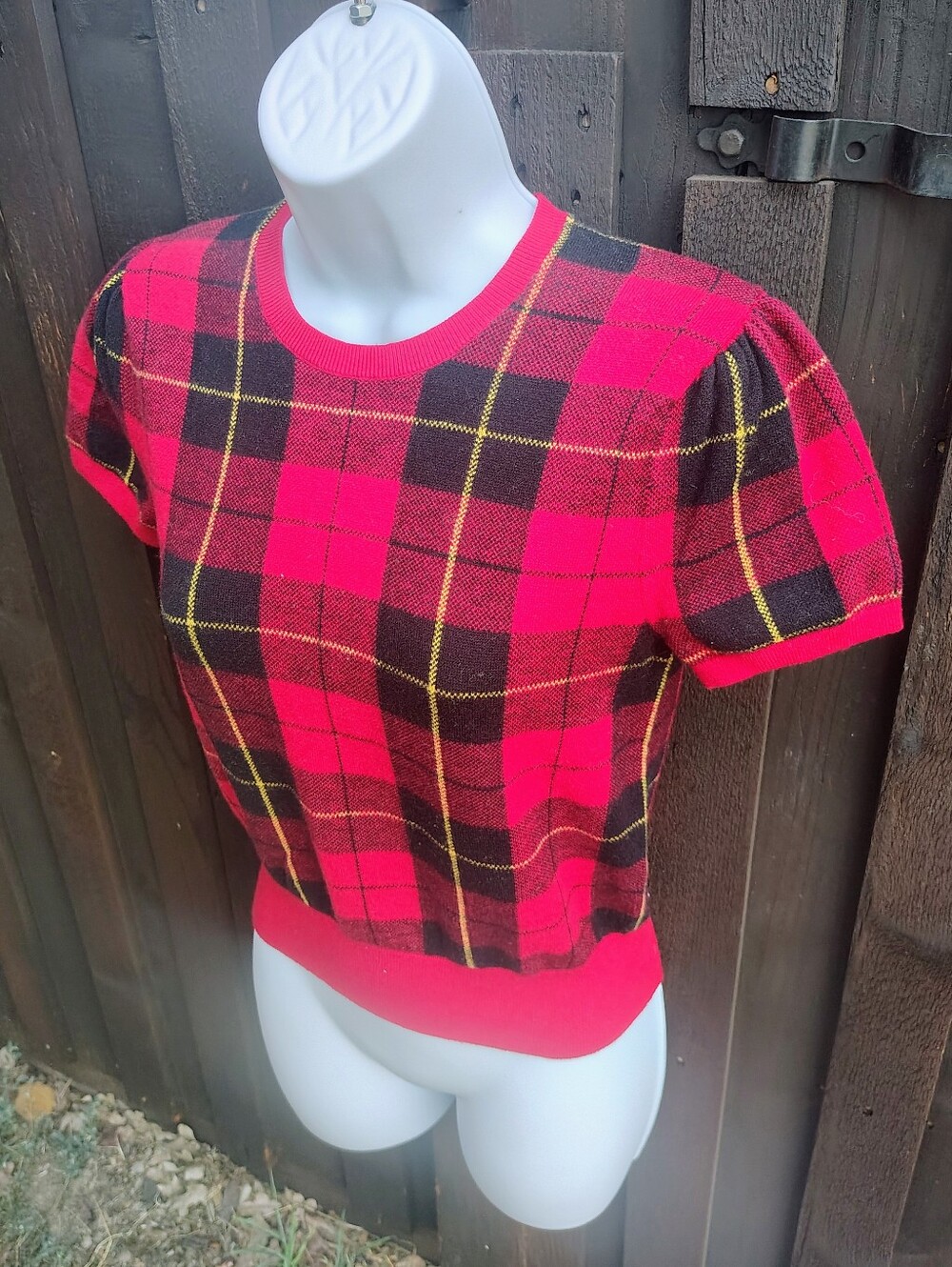 Ralph Lauren Plaid Short Sleeve Sweater